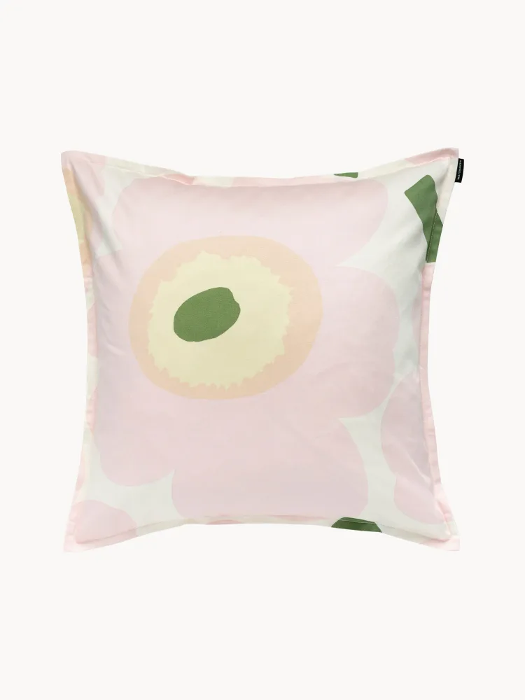Marimekko Наволочка декоративная Unikko, Ш 50 × Д 50 см, Светлый розовый