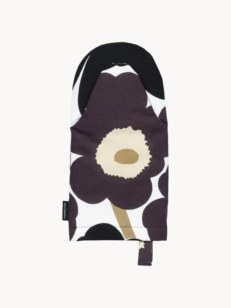 Marimekko Рукавица кухонная Pieni Unikko, Ш 15 × Д 32 см, Чёрный