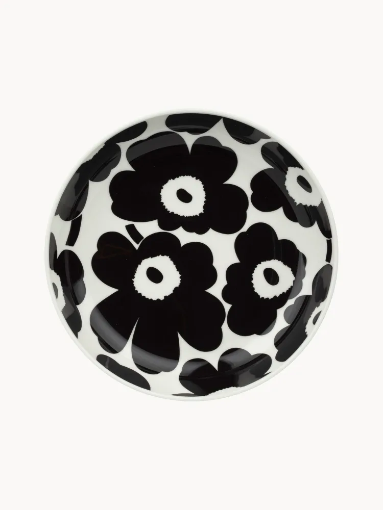 Marimekko Тарелка глубокая Unikko, Ø 21 см, Чёрный