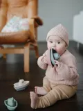 Набор игрушек для ванной Mushie лодочки складывающиеся в стопку, 5 предметов, 12x6x6 см, в оттенках синего и зелёного — фото 3