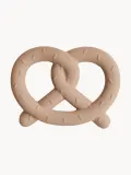 Mushie Прорезыватель для зубов Pretzel в форме кренделя из пищевого силикона, 10 х 8 х 2 см, светло-коричневый — фото 1