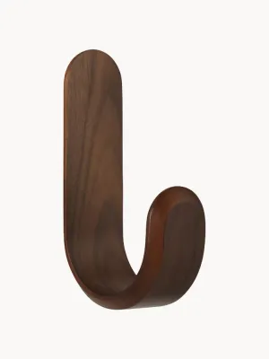 Normann Copenhagen Вешалка настенная Curve из шпона ореха с одним крючком, Ш 10 × В 18 см, Тёмное дерево