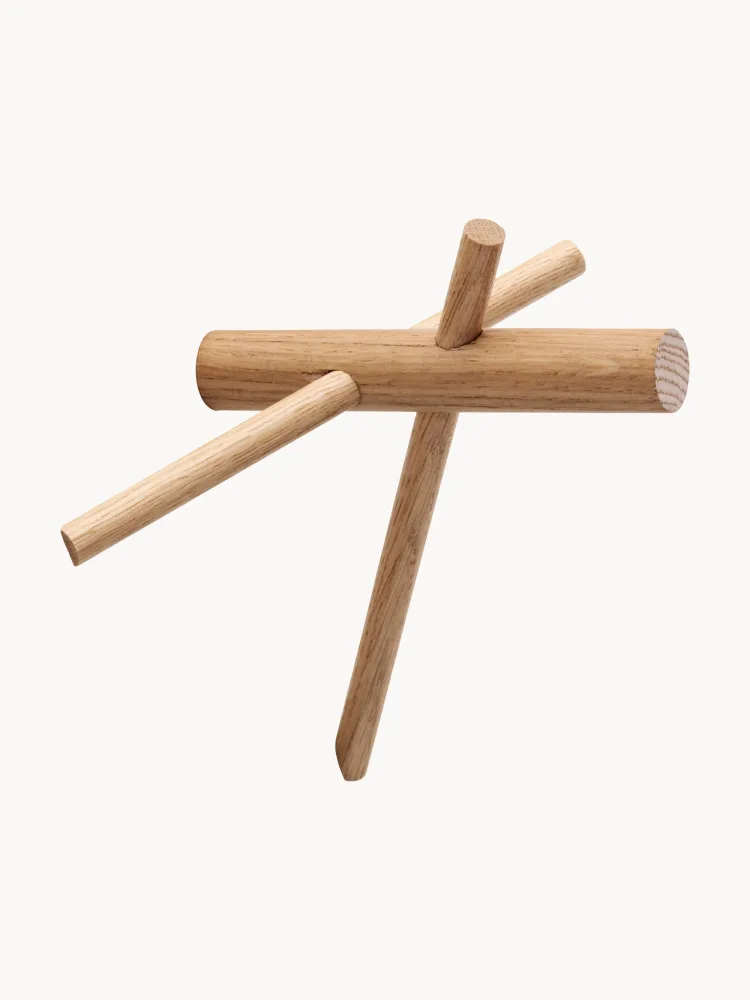 Normann Copenhagen Вешалка настенная Sticks, набор из 2 крючков, Ш 16 × В 15 см, Светлое дерево