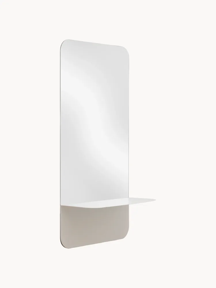 Normann Copenhagen Зеркало настенное с полкой Horizon, молочно-белое