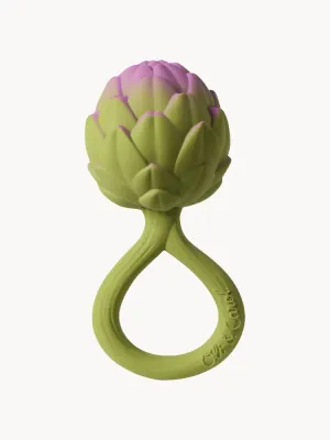 Oli & Carol Прорезыватель для зубов Artichoke в форме артишока из натурального каучука, 12 х 22 см, зелёно-лавандовый