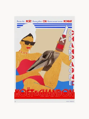 Poster and Frame Постер Hello Bonjour - Moet Monday