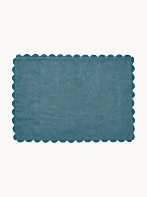 Pick a Poppy Льняная подкладка ручной работы Willow, Ш 38 × Д 48 см, Petrol