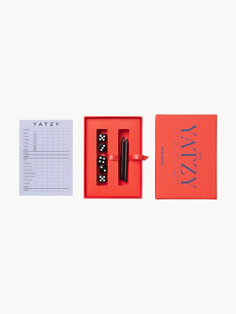 Printworks Настольная игра в кости Yatzy Classic для компании до 6 человек, 5 кубиков и блокнот для счёта, 16х4х12 см