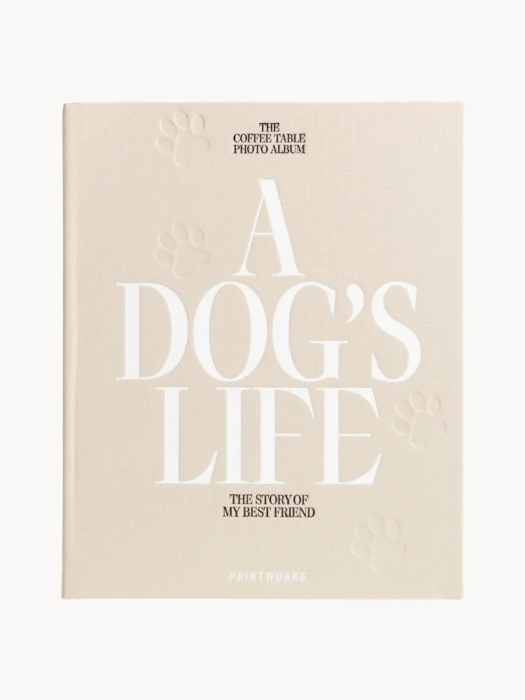 Фотоальбом Printworks A Dog's Life на 30 страниц с тканевой обложкой, 33х27х5 см, кремово-белый
