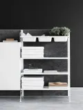 String Furniture Стойка для стеллажа напольная String System из стали с порошковой окраской, ширина 30 см и высота 115 см, белая — фото 3