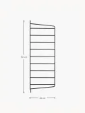 String Furniture Панель настенная String System для стеллажа, сталь с порошковой окраской, 20 x 50 см, чёрная — фото 7