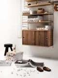 String Furniture Панель настенная String System для стеллажа, сталь с порошковой окраской, 30 x 75 см, светло-бежевая — фото 8