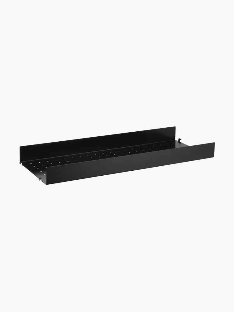String Furniture Полка настенная для стеллажа String System из стали с порошковой окраской, 78 x 30 см, чёрная