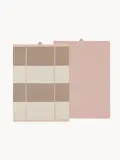Södahl Комплект кухонных полотенец Blocks, 2 шт, 2 полотенца из хлопка с узором из прямоугольников, пыльный — фото 1