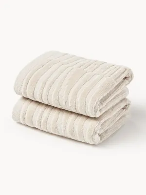 Westwing Collection Полотенце Petra, полотенце для лица, Ш 30 × Д 30 см, 2 шт., Светлый бежевый
