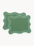 Westwing Collection Комплект подкладок из хлопка Joss, 2 шт, Ш 50 × Д 40 см, Зелёный — фото 3