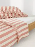 Westwing Collection Простыня Posie коралловая с молочно-белым — фото 5