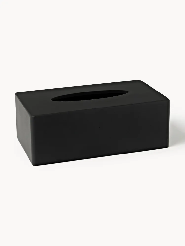 Westwing Collection Коробка для бумажных салфеток Loa, Ш 25 × В 9 см, Чёрный