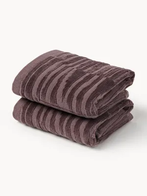 Westwing Collection Полотенце Petra, полотенце для лица, Ш 30 × Д 30 см, 2 шт., Тёмный фиолетовый