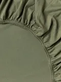 Westwing Collection Простыня Thany на резинке из хлопкового трикотажа, Ш 90 × Д 200 см, В 25 см, Оливковый зелёный — фото 6