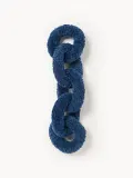 Westwing Collection Подушка декоративная Teddy Chain Dotty, Ш 60 × Г 20 см, Тёмный синий — фото 2