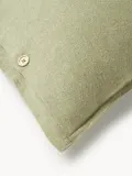 Westwing Collection Пододеяльник Katja фланелевый оливковый зеленый — фото 3