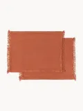 Westwing Collection Комплект подкладок с бахромой Bodo, 2 шт, Ш 40 × Д 50 см, Терракота — фото 4