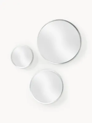 Westwing Collection Зеркала настенные круглые Ida, комплект из 3 шт., серебристые