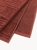 Westwing Collection Комплект велюровых полотенец Petra с геометрическим узором, 3 предм. (гостевое полотенце, полотенце для рук, банное полотенце), Rdzawoczerwony — фото 6