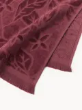 Westwing Collection Комплект велюровых полотенец Rosaria с цветочным узором, 3 предм. (гостевое полотенце, полотенце для рук, банное полотенце), Бургунди — фото 4