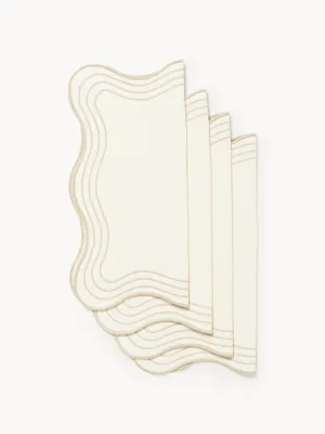 Westwing Collection Салфетки сервировочные хлопковые Joss, 4 шт, Светлый бежевый