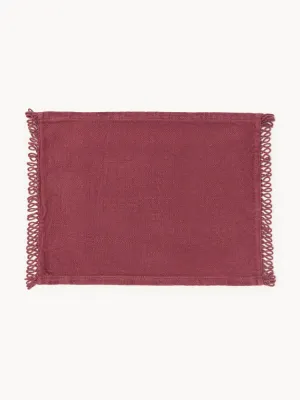Westwing Collection Комплект подкладок с бахромой Bodo, 2 шт, Ш 40 × Д 50 см, Бургунди