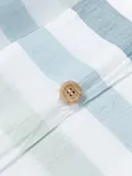 Westwing Collection Пододеяльник Harriet из стираного хлопка в полоску серо-голубой — фото 8