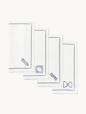 Westwing Collection Салфетки сервировочные хлопковые Tutti с вышивкой, 4 шт