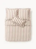Westwing Collection Пододеяльник Posie из льна с хлопком с оборкой карамельный — фото 5