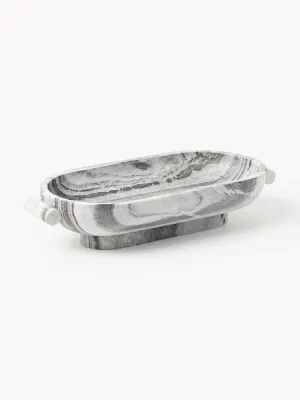 Westwing Collection Миска декоративная из мрамора Fossil, ширина 46 см, Ш 46 × В 10 см, Серый