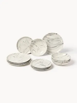 Westwing Collection Набор посуды Marby на 4 персоны, 12 предметов, 4 персоны (12 предм.), Белый