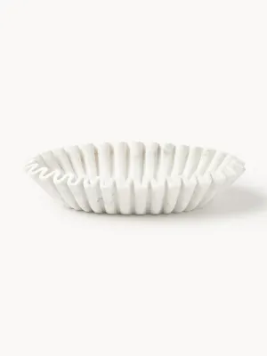 Westwing Collection Чаша декоративная овальная из мрамора Santorini, 35 см, Ш 35 × В 8 см, Белый мрамор