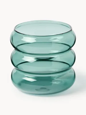 Westwing Collection Набор стаканов Bubbly из боросиликатного стекла, 4 шт., 320 мл, мятно-зелёные, Ø 8 × В 8 см, 250 мл, Мятный зелёный