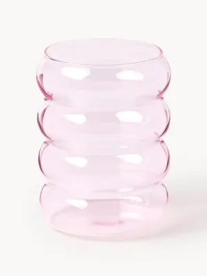 Westwing Collection Набор стаканов Bubbly из боросиликатного стекла, 4 шт., 320 мл, светло-розовые, Ø 8 × В 10 см, 320 мл, Светлый розовый