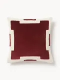 Westwing Collection Наволочка декоративная Giorgio с вышивкой из хлопкового бархата, 50х50 см — фото 1