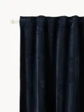 Westwing Collection Комплект штор блэкаут Sandra на шторной ленте, темно-синий — фото 6
