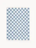 Maison Deux Плед Checkerboard белый со светло-голубым — фото 2
