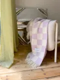 Maison Deux Плед Checkerboard шерстяной, Ш 130 × Д 200 см, Белый — фото 4