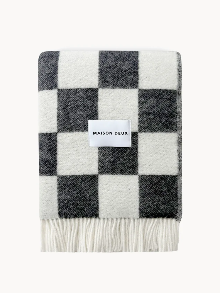 Maison Deux Плед Checkerboard шерстяной, арт. D65581