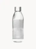 Mysoda Бутылка для воды Glassy стеклянная с алюминиевой крышкой, 1 л, высота 28 см, прозрачная с серебристым — фото 1
