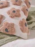 benuta Наволочка декоративная Gobi ручной работы из хлопка с рельефной фактурой, 40х40 см, белая с персиковым и антрацитовым — фото 5