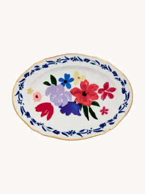 Bitossi Home Блюдо для подачи Dipinto, фарфор, красно-синий узор, 35 см