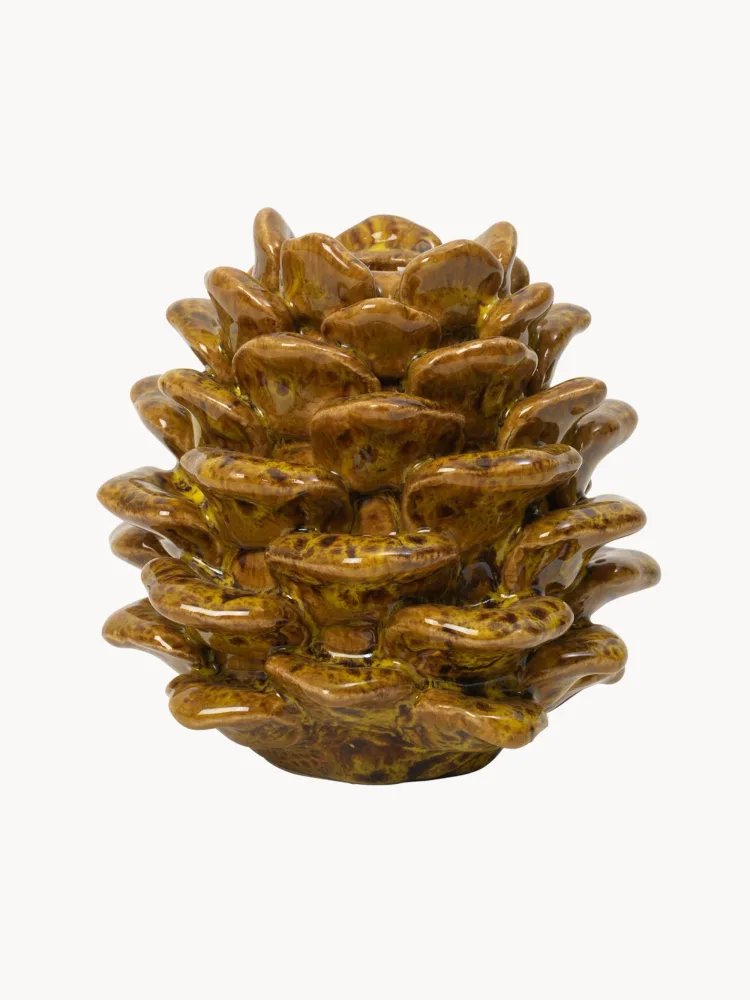 Подсвечник Broste Copenhagen Pina из керамики, Ø 11 × В 10 см, Коричневый