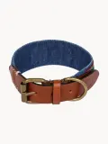 Buddys Dogwear Ошейник для собак Etna ручной работы с вышивкой и латунной фурнитурой, длина 32 см, синий с многоцветным узором — фото 8